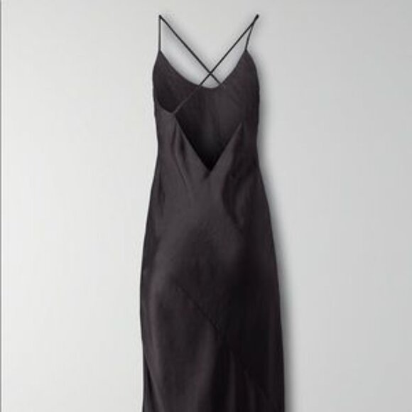 Aritzia Wilfred Only Slip Satin Maxi Dress - Picture 3 of 9